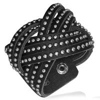 Fashion læderarmbånd i sort okselæder.