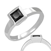 Stainless Steel Black CZ Ring