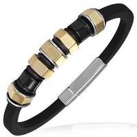 De Luxe Rubber & Steel Bracelet