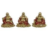 3stk Buddhaer I Sæt - Rød/Guld