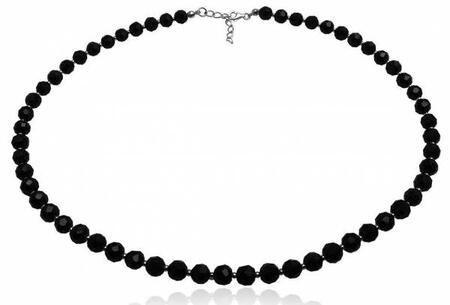 Eksklusiv og smuk halskæde i med onyx perler & sølvkugler