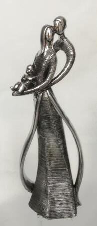 Far - Mor & Barn Figur/Skulptur I Silver