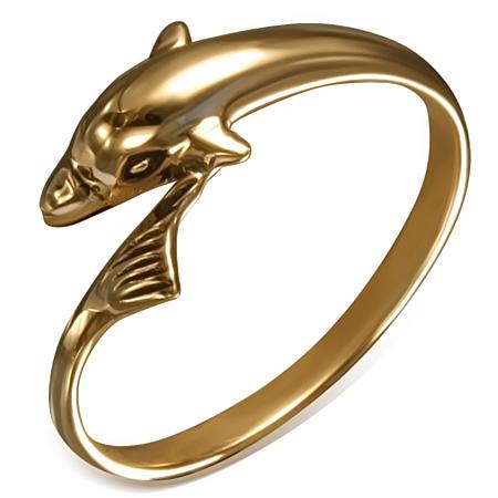 Delfin Fingerring I Bronze