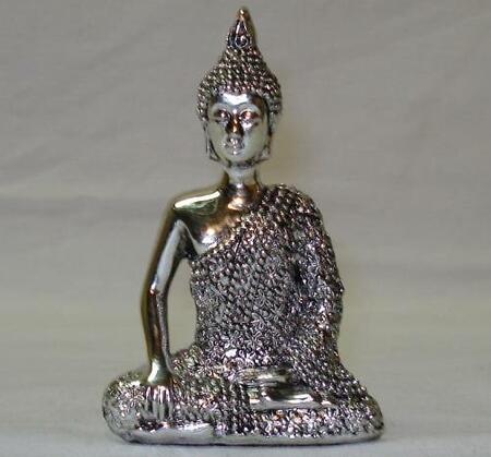 Micro Buddha i sølv finish