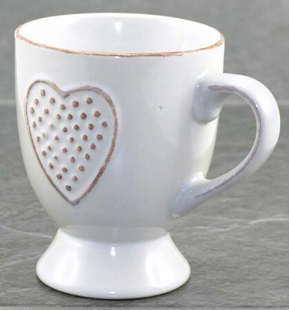 Amor Kaffekop I Hvid Keramik Med Hjerte