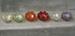 Fra venstre: Light grape - Grøn - Orange - Rød - Hvid - Lilla