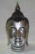 Buddha Hoved I Antik Sølv