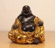 Buddha I Mørk Antik Med Guld