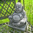 Lille Happy Buddha Skulptur Til Haven