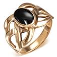 Twist Swirl Bronze Ring Med Onyx